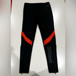 Adidas Running Tights -  Black Leggings with Orange Highlights